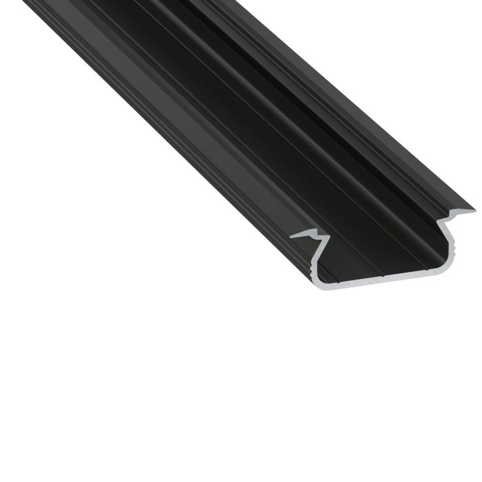 Perfíl Aluminio KIMERA-SELDE Anodizado Negro con Difusor Opal y Tapones 2,02M Perfíl Aluminio KIMERA-SELDE Anodizado Negro con Difusor Opal y Tapones 2,02M