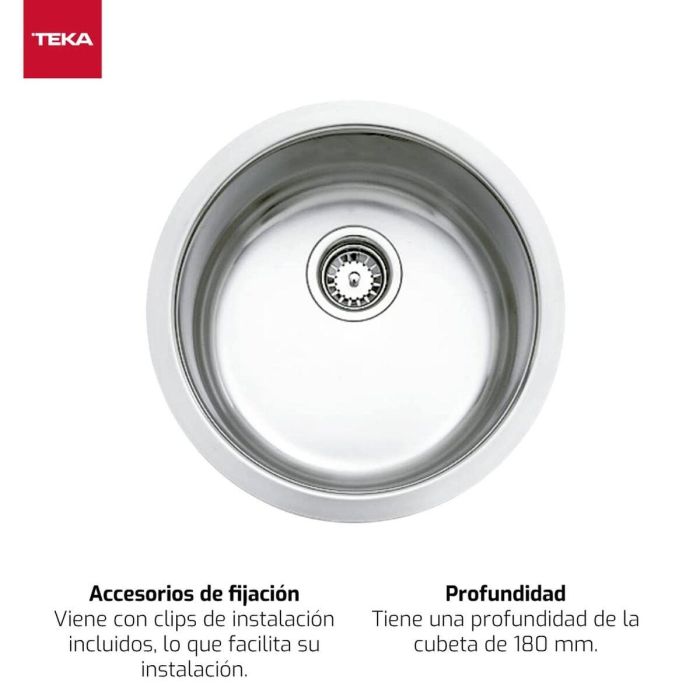 Fregadero de Un Seno Teka BE039 5006 Plateado