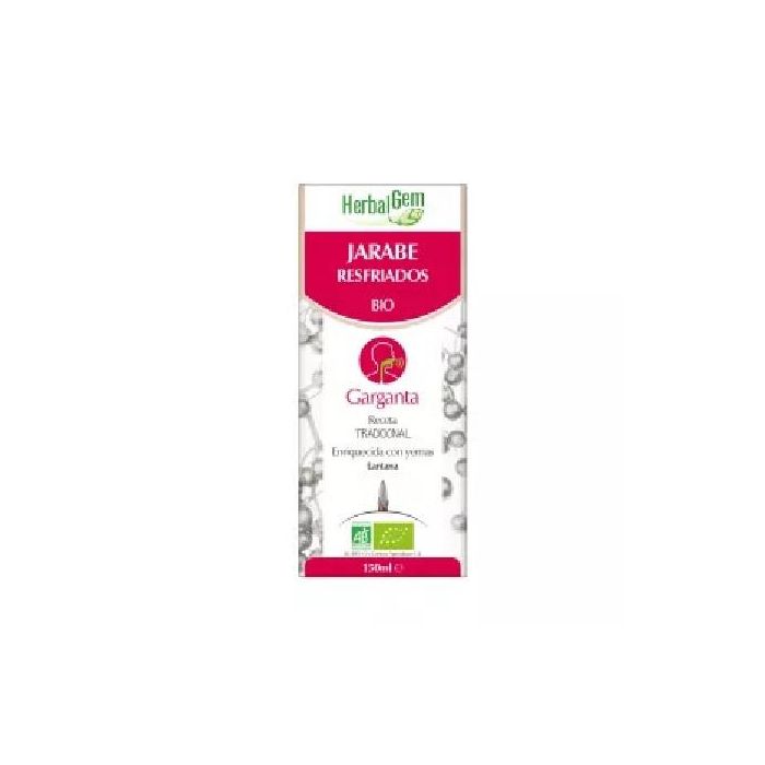 HERBALGEM Jarabe para Resfriados y Garganta Calmante con Saúco y Tomillo 150ml - Alivia Vías Respiratorias Irritadas