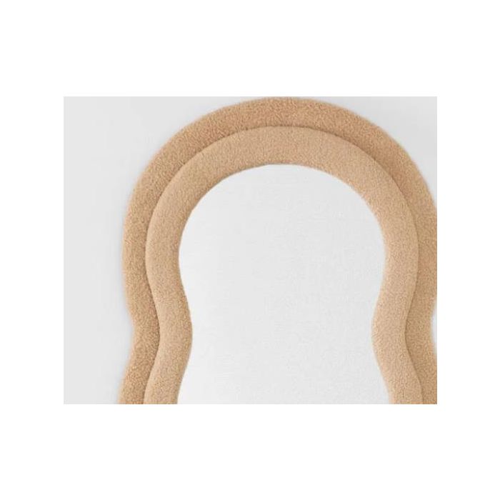 Espejo de pared Home ESPRIT Marrón Ondas Terciopelo Scandi 60 x 4 x 160 cm 1