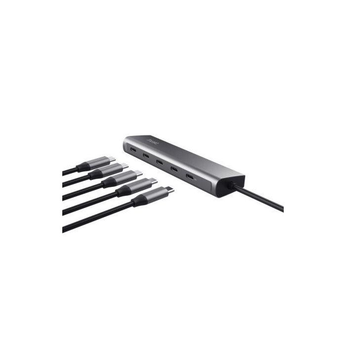 Trust 25136 Hub USB-C Halyx 5 Puertos (4x Datos USB-C, 1x USB-C PD 100W) 5 Gbps, Aluminio para Portátil/PC 1 Trust 25136 Hub USB-C Halyx 5 Puertos (4x Datos USB-C, 1x USB-C PD 100W) 5 Gbps, Aluminio para Portátil/PC 1