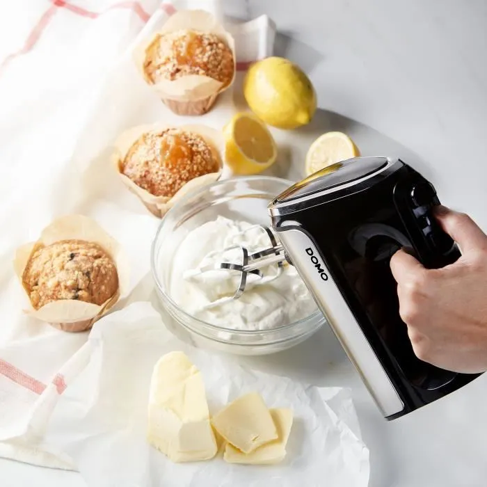 Domo Batidora Eléctrica DO9258M 800 W 5 Velocidades + Turbo Negro / Acero Domo Batidora Eléctrica DO9258M 800 W 5 Velocidades + Turbo Negro / Acero