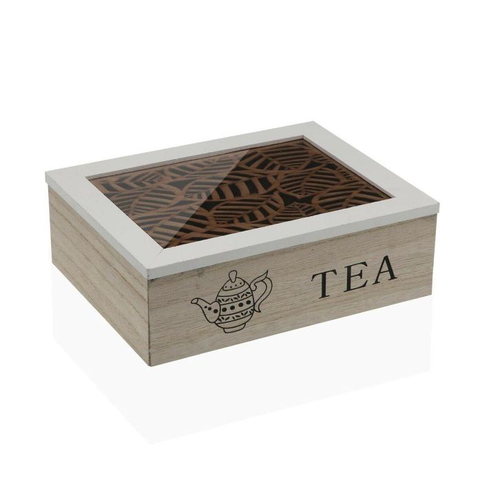 Caja para Infusiones Versa Hojas Madera MDF 23 x 7,5 x 17,5 cm