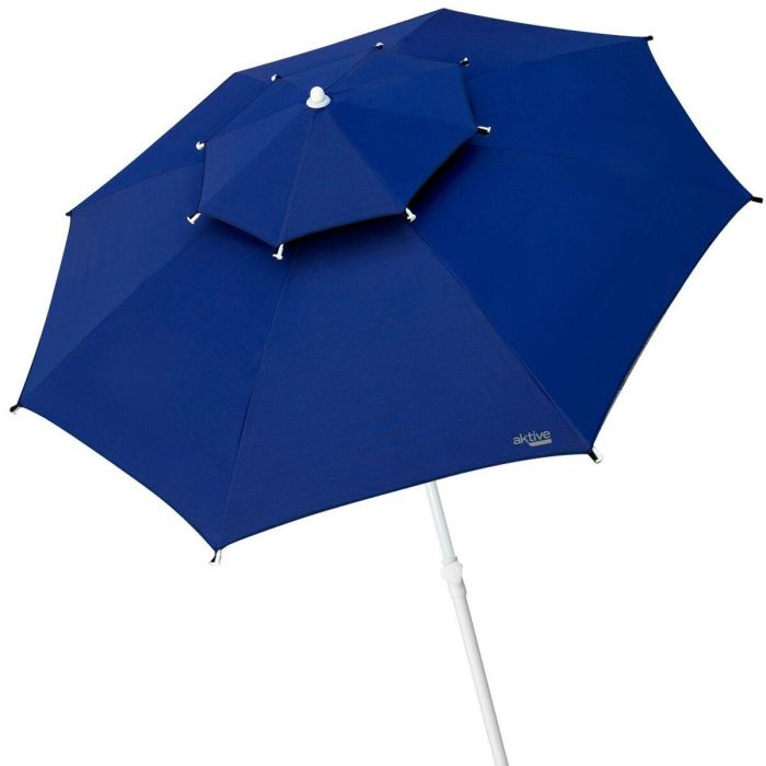 Sombrilla Aktive Azul Metal Fibra de Vidrio 280 x 260 x 280 cm (4 Unidades) 1 Sombrilla Aktive Azul Metal Fibra de Vidrio 280 x 260 x 280 cm (4 Unidades) 1