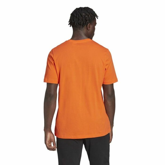 Camiseta de Manga Corta Hombre Adidas Essentials Embroidered Linear Naranja M 4