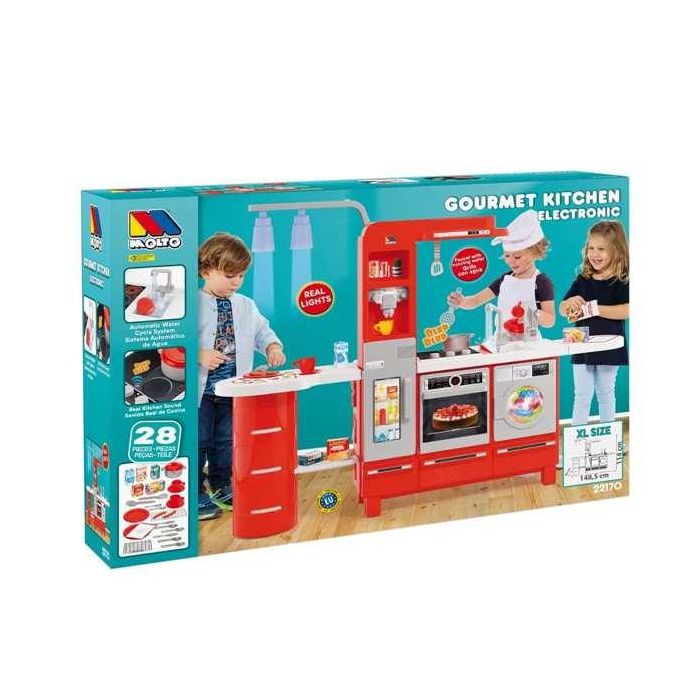 Molto Cocina electrónica gourmet con grifo, luces y sonidos 113x150x36 cm de Plástico para +3 años, pilas incluidas 4