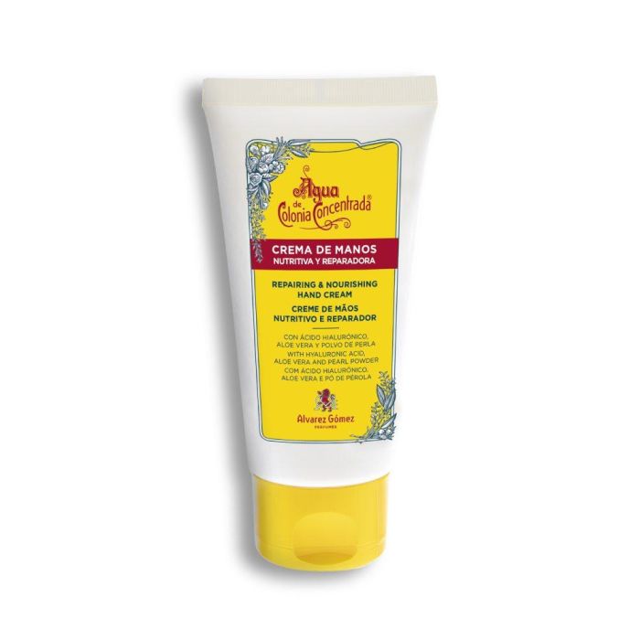 Alvarez Gomez Crema de Manos Reparadora e Hidratante con Ácido Hialurónico, Aloe Vera y Polvo de Perla, 75 mL Alvarez Gomez Crema de Manos Reparadora e Hidratante con Ácido Hialurónico, Aloe Vera y Polvo de Perla, 75 mL