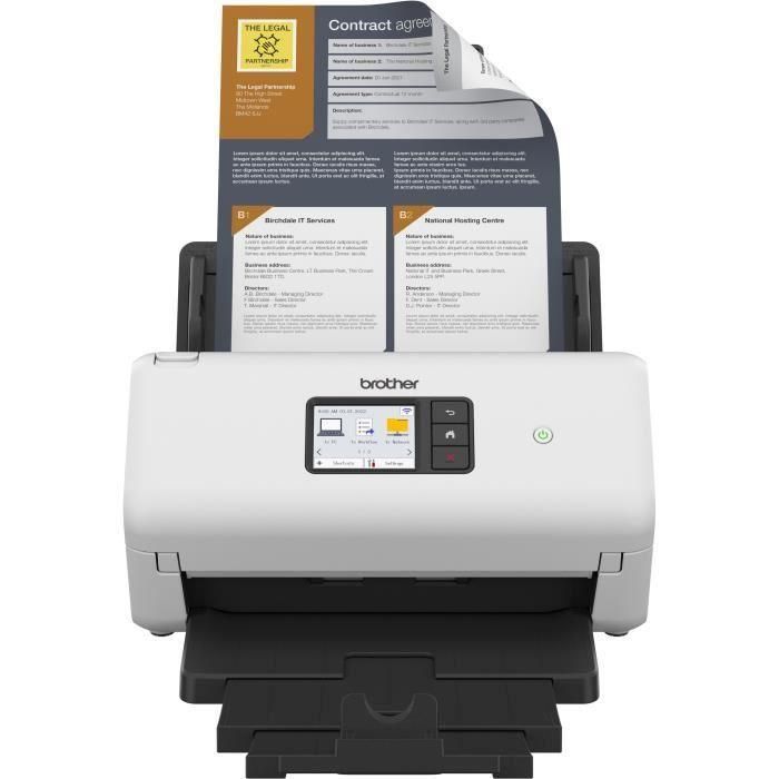BROTHER Escaner de sobremesa ADS4500W alta velocidad a doble cara, tarjeta de red cableada y WiFi. 1