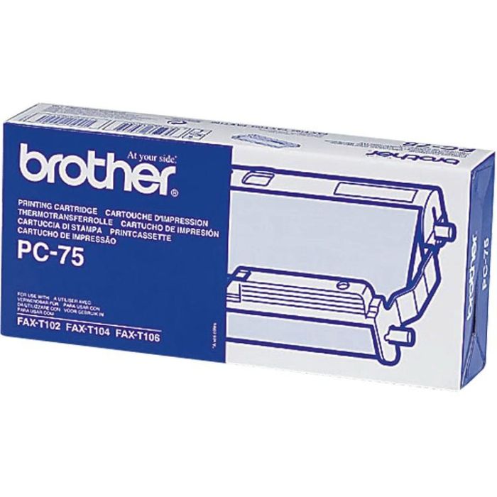Brother PC75 A4 144 Cinta Térmica de Transferencia para Fax, Compatible con FAX-T104 y FAX-T106 1