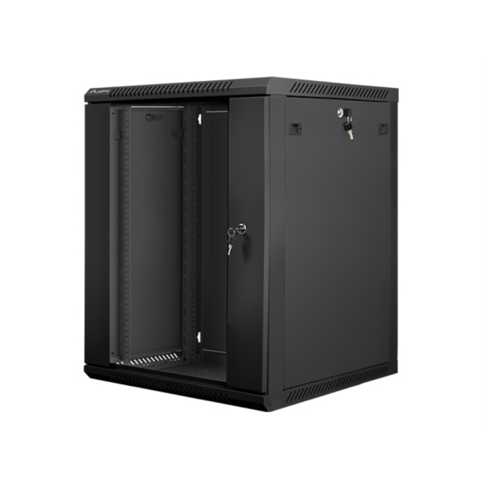 Lanberg WF01-6615-10B Armario de Red 15U 600x600x774mm Montaje en Pared Autoensamblado Negro Capacidad de Carga 60kg IP20