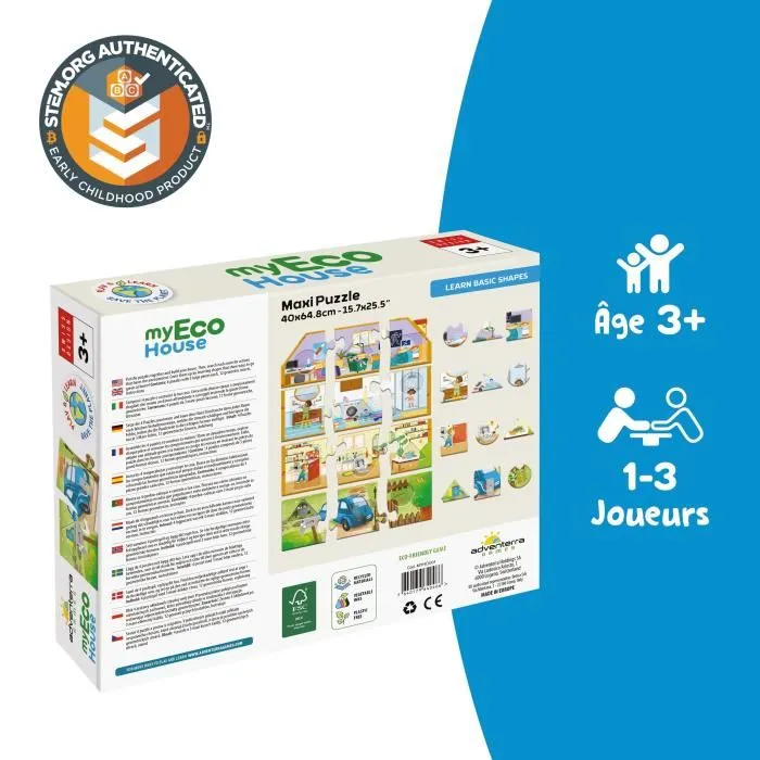 Adventerra GEO7640179640466 Mi Casa Ecológica Juegos Educativos Método Montessori Construcción Conciencia Ambiental