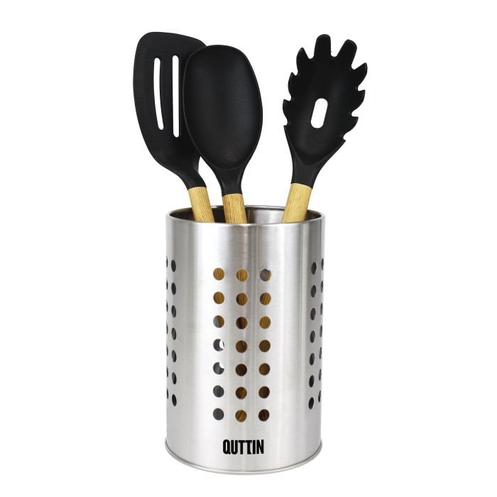 Bote de utensilios de acero inoxidable Quttin 10x16.5 cm (12 Unidades) 3 Bote de utensilios de acero inoxidable Quttin 10x16.5 cm (12 Unidades) 3