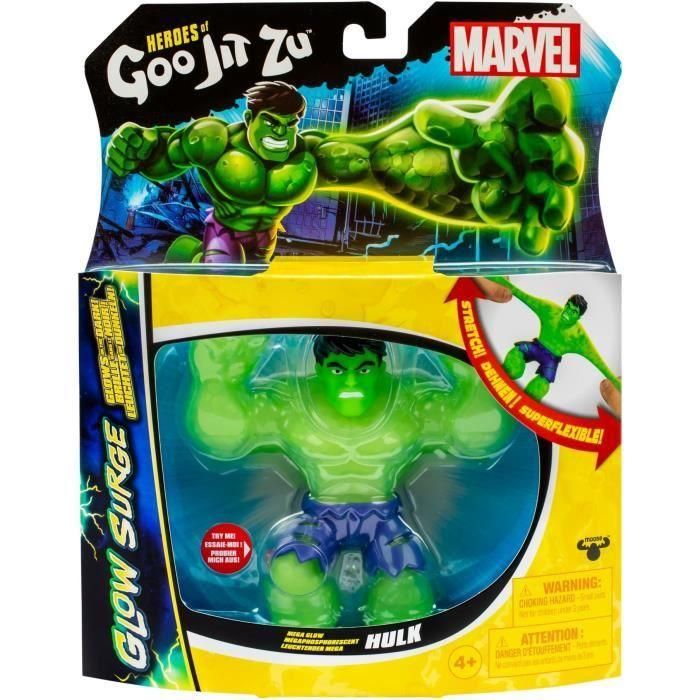 Hulk Glow Surge 11cm - HERoeS OF GOO JIT ZU - MARVEL - Figura luminosa y extensible Hulk Glow Surge 11cm - HERoeS OF GOO JIT ZU - MARVEL - Figura luminosa y extensible