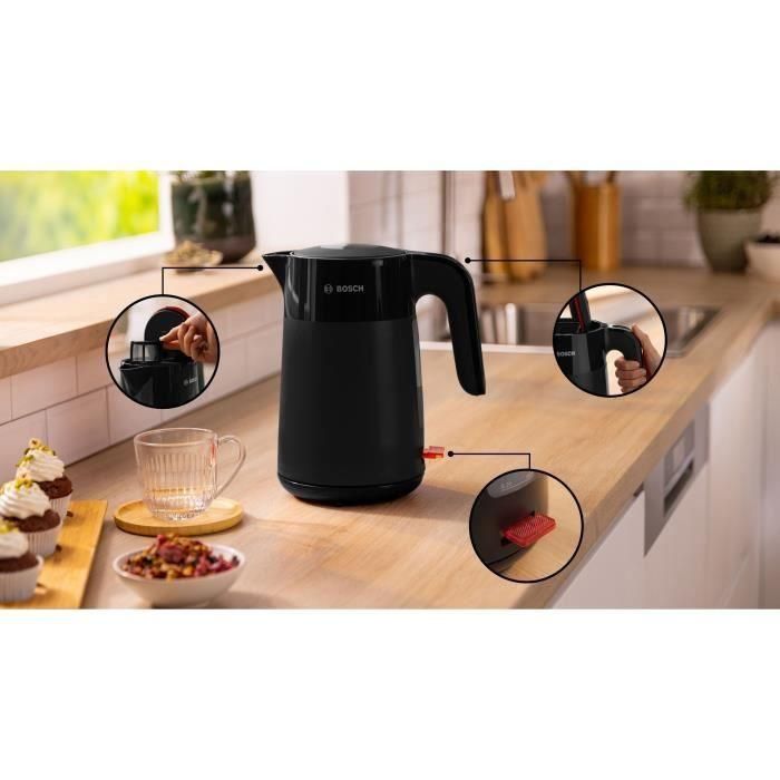 Bosch Hervidor TWK2M163 MyMoment Negro mate con indicador de taza y nivel de agua visible en el mango 2 Bosch Hervidor TWK2M163 MyMoment Negro mate con indicador de taza y nivel de agua visible en el mango 2