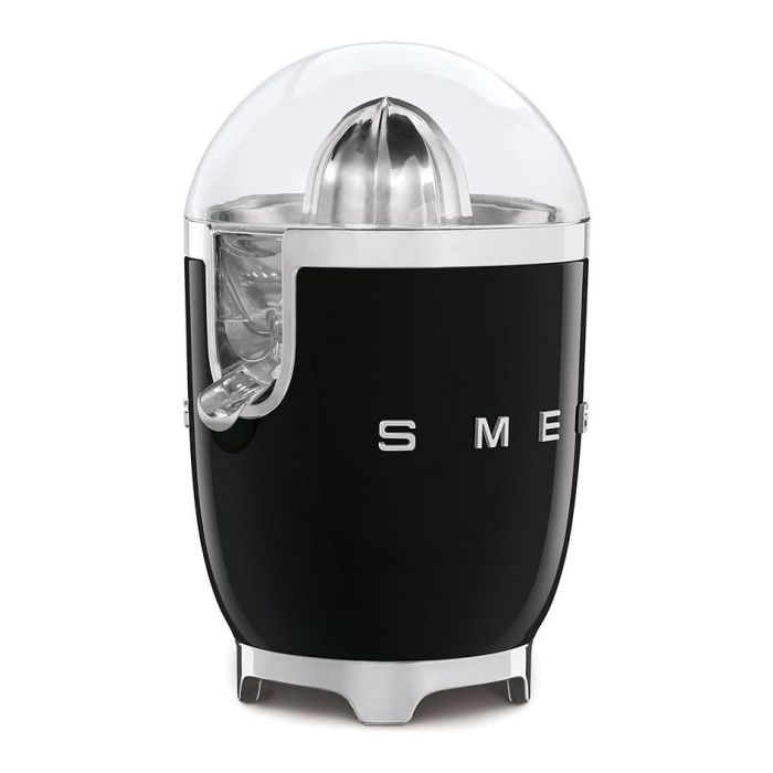 Smeg CJF11BLEU Exprimidor de Cítricos Negro, 70 W, Cono en Acero Inoxidable, Función Antigoteo, 1 Velocidad