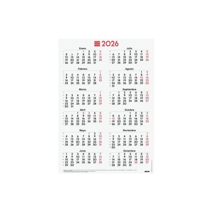 Calendario (2026) Finocam Poster Anual Mixto 485X680
