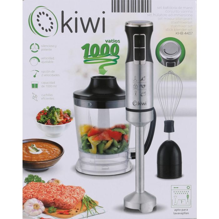 Kiwi Set Batidora-Picadora 1000W 1L, 22x27x14 cm 1