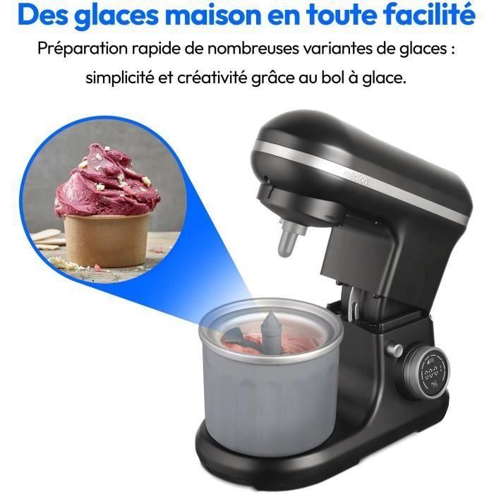 Robot de repostería - MEDION - MD18420 - 1200 W - 5 L - 8 velocidades - Bol para helado - Negro 3 Robot de repostería - MEDION - MD18420 - 1200 W - 5 L - 8 velocidades - Bol para helado - Negro 3