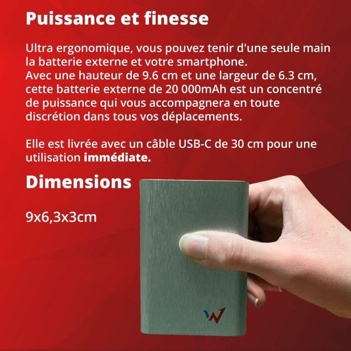 Powerbank Wonder Wonder WX20 Plateado 20000 mAh 5