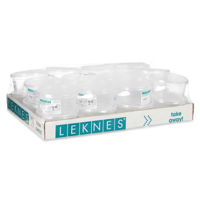 Fiambrera redonda Leknes 500 ml, transparente, 12.5x6.2x12.5 cm, apta microondas (24 Unidades) 2 Fiambrera redonda Leknes 500 ml, transparente, 12.5x6.2x12.5 cm, apta microondas (24 Unidades) 2