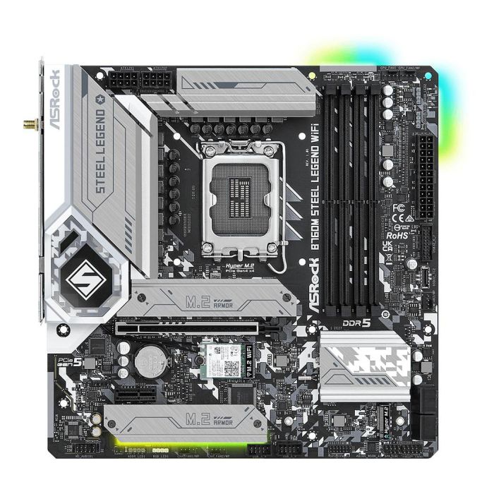 ASRock B760M Steel Legend WiFi Placa Base Micro ATX, Intel B760, Socket LGA 1700, DDR5, WiFi 6E, Bluetooth 5.3