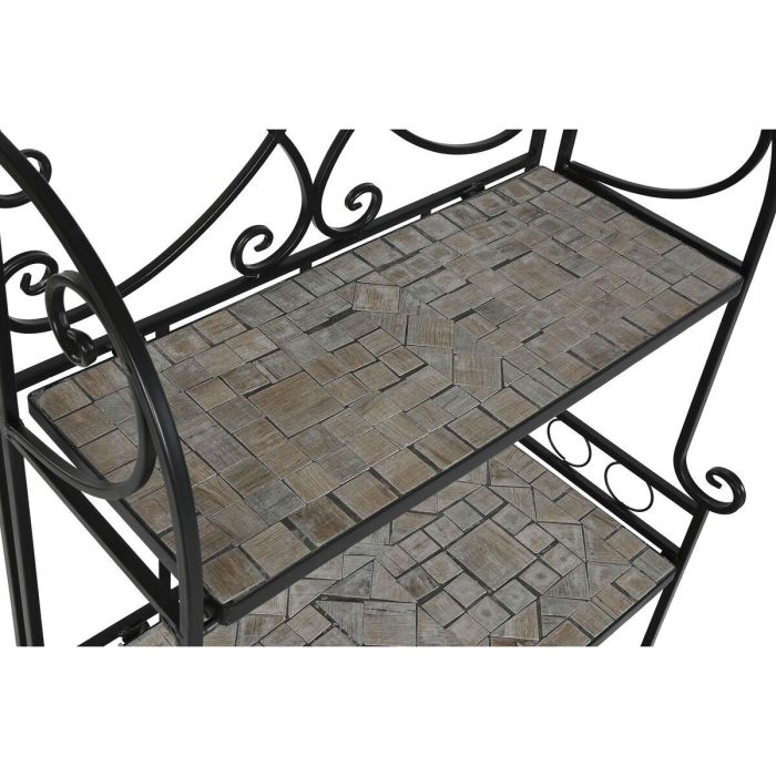 Estantería Home ESPRIT Negro Multicolor Cerámica Forja 3 Estantes 54 x 29 x 121 cm 58 x 31,5 x 117 cm 4