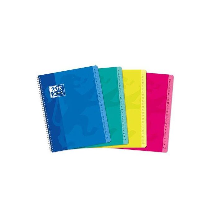 Bloc Oxford School A5+ 90H Cuadric.5X5 Indice Alfabetico 4 Col.Sur. 10 unidades