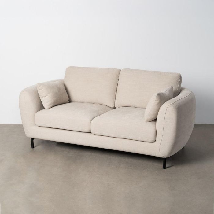 Sofá 2 Plazas Crema Tejido-Metal 189 X 92 X 88 cm