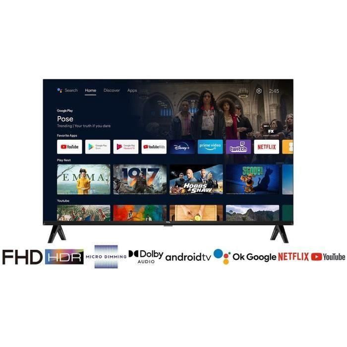 TCL 32FHD7900 - Televisor LED 32 (81 cm) - Full HD 1920x1080 - HDR10 - Android TV conectado - 2xHDMI 1.4 - WiFi 1 TCL 32FHD7900 - Televisor LED 32 (81 cm) - Full HD 1920x1080 - HDR10 - Android TV conectado - 2xHDMI 1.4 - WiFi 1