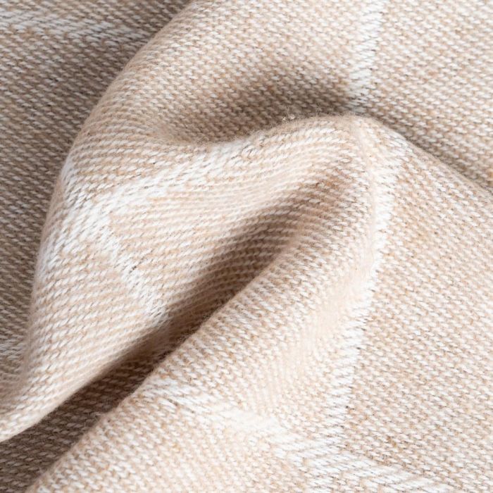 Colcha Cuadros Camel Algodón 200 X 260 cm