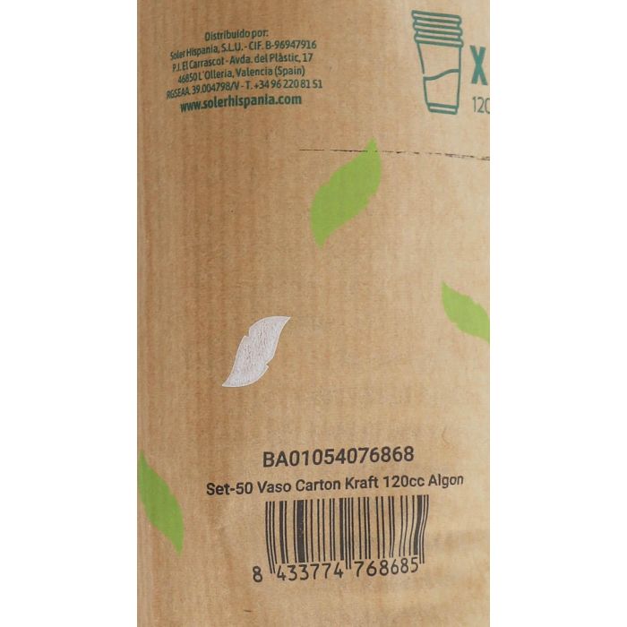 Set de 50 vasos de cartón Kraft 120 cc - Algon (20 Cajas) 4 Set de 50 vasos de cartón Kraft 120 cc - Algon (20 Cajas) 4