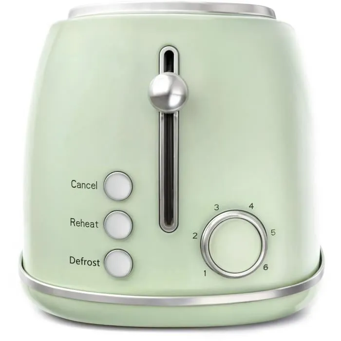 Sweiss GRV7 Tostadora Vintage de 2 Ranuras, 1500 W, Color Verde 3