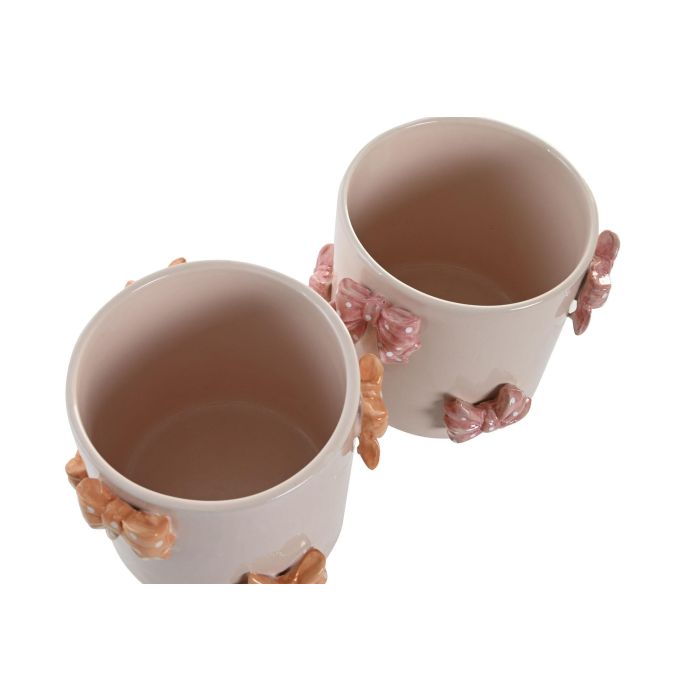 Macetero Shabby DKD Home Decor Blanco Rosa 16 x 14 x 16 cm (4 Unidades) 2 Macetero Shabby DKD Home Decor Blanco Rosa 16 x 14 x 16 cm (4 Unidades) 2