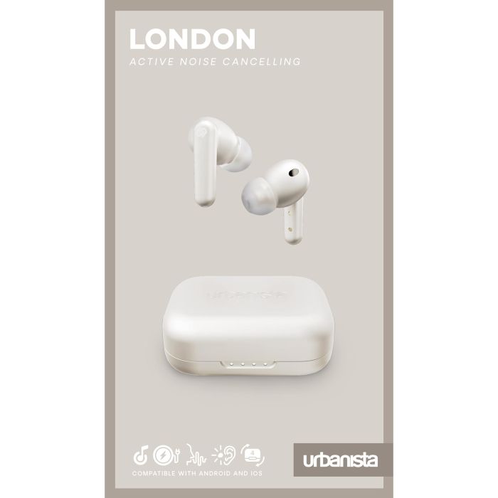Urbanista Auriculares True Wireless Inalámbricos London con Cancelación Activa de Ruido y Carga Inalámbrica - 30h de Batería, Bluetooth 5.0, Compatible con Qi 4 Urbanista Auriculares True Wireless Inalámbricos London con Cancelación Activa de Ruido y Carga Inalámbrica - 30h de Batería, Bluetooth 5.0, Compatible con Qi 4