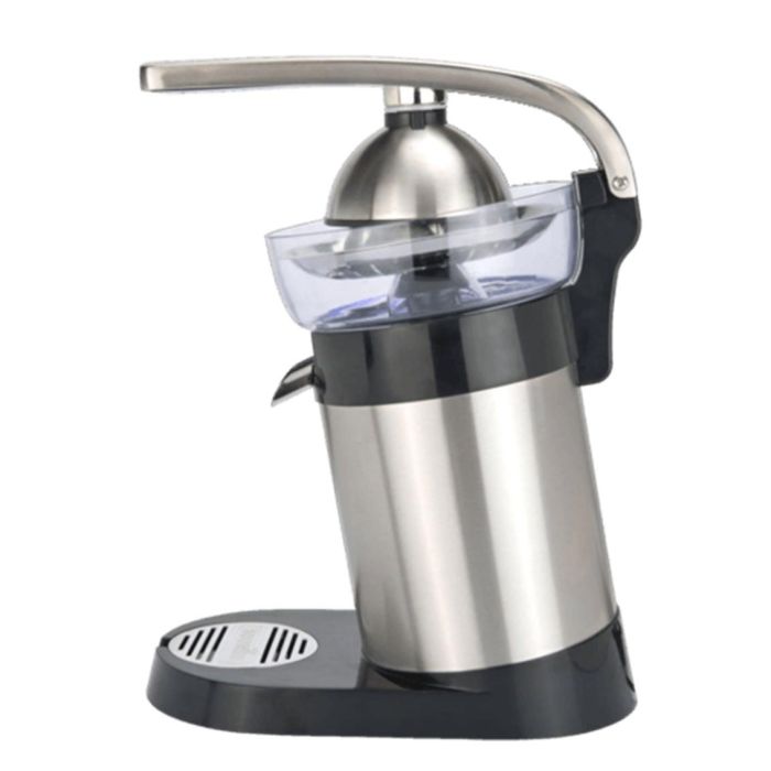 Bourgini Exprimidor Semi Profesional, Cuerpo y Cono de Acero Inoxidable, Palanca Metálica, Motor 130W Potente y Silencioso, Antigoteo, Fácil de Limpiar