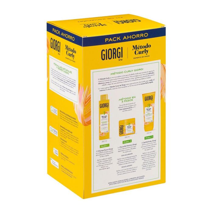 Giorgi Line Método Curly Lote 3 piezas: Champú Brillo, Mascarilla Hidratante, Gel Definidor para Rizos Naturales 2