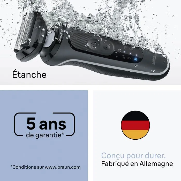 Braun Afeitadora Eléctrica Serie 6 8700216645362 Negra 60 Minutos Duración Batería Carga Rápida 4
