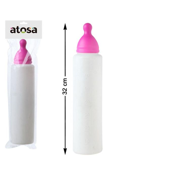 Biberón Gigante Rosa de 32 cm para Disfraz de Bebé, Accesorio Divertido para Fiestas y Carnavales de Adultos