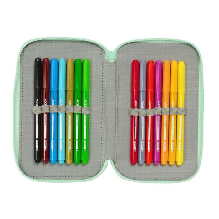 Estuche Escolar con Accesorios Disney Princess Bloom Rosa Aguamarina 12,5 x 19,5 x 5,5 cm 37 Piezas 4