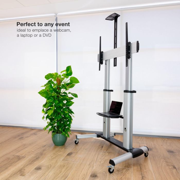 TooQ FS20300M-B Soporte de Suelo con Ruedas para TV 60-100" Inclinable Ajustable 1200-1650mm hasta 100kg VESA 1000x600 Plata 6 TooQ FS20300M-B Soporte de Suelo con Ruedas para TV 60-100" Inclinable Ajustable 1200-1650mm hasta 100kg VESA 1000x600 Plata 6