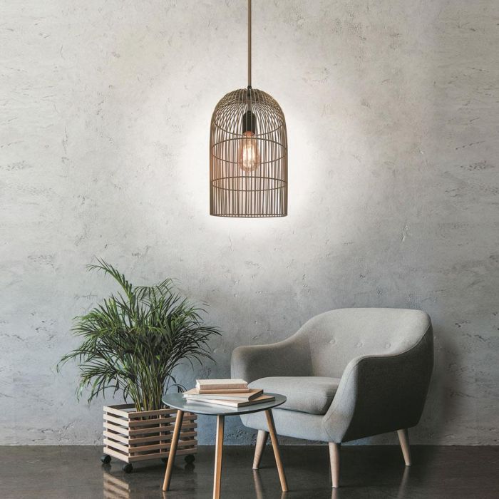 Home Deco Light Lámpara Colgante Jaula Champán Decoración Hogar Moderna 20 cm 2 Home Deco Light Lámpara Colgante Jaula Champán Decoración Hogar Moderna 20 cm 2
