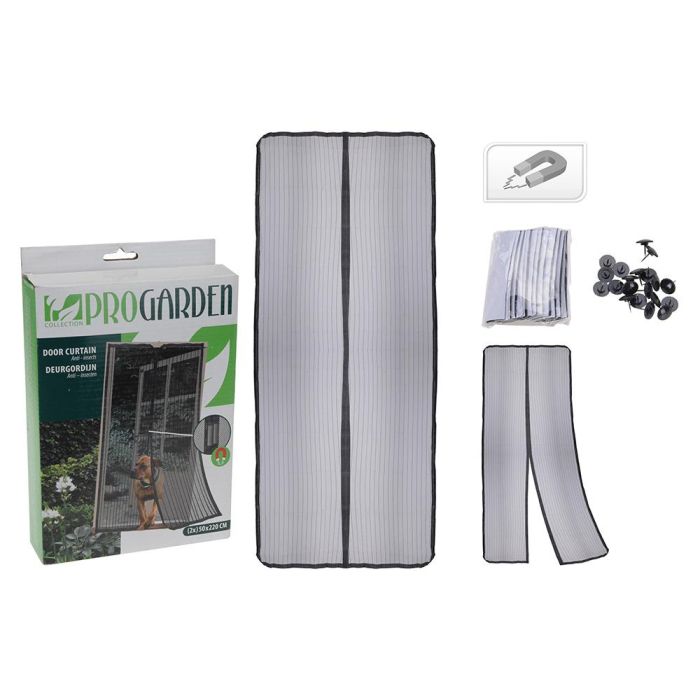 Ipae Progarden Mosquitera magnética 100x210cm (2 hojas de 50x210cm) negra
