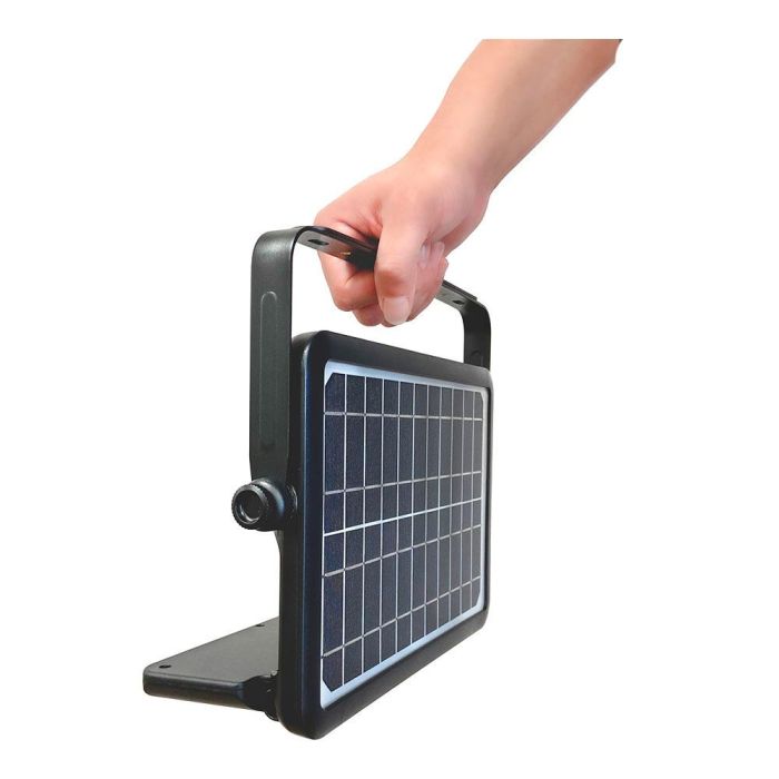 Aplique solar 10w 1150lm recargable. sensor presencia (2-8m) color negro 27,5x19,6cm edm 3