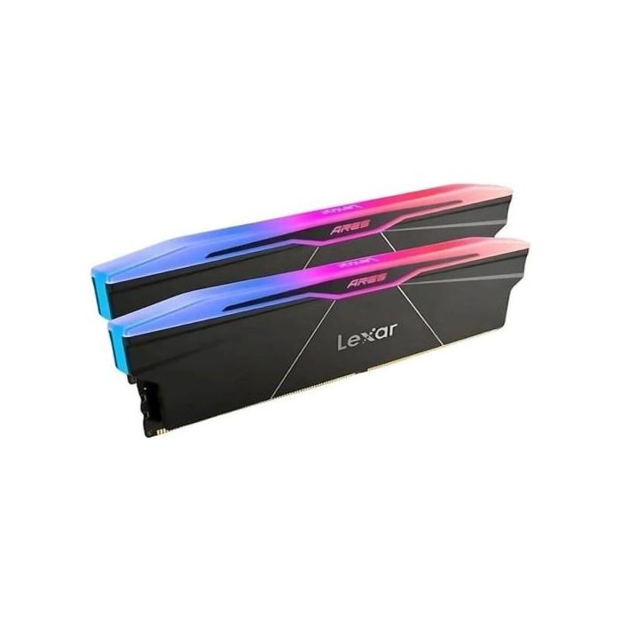 Lexar LD5U16G60C28BR-RGD Memoria RAM DDR5 de 16 GB, 6000 MHz, CL28, con Disipador y RGB, Doble Paquete, Color Negro