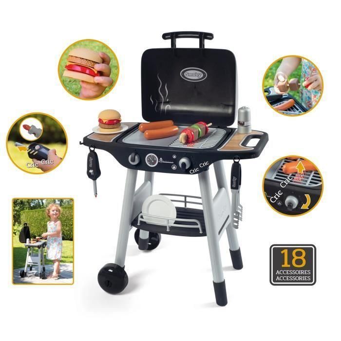 Smoby Parrilla de Barbacoa Juguete Infantil, Set de Juego con Plancha, Llamas Retráctiles y Sonidos para Experiencia Culinaria Realista Smoby Parrilla de Barbacoa Juguete Infantil, Set de Juego con Plancha, Llamas Retráctiles y Sonidos para Experiencia Culinaria Realista