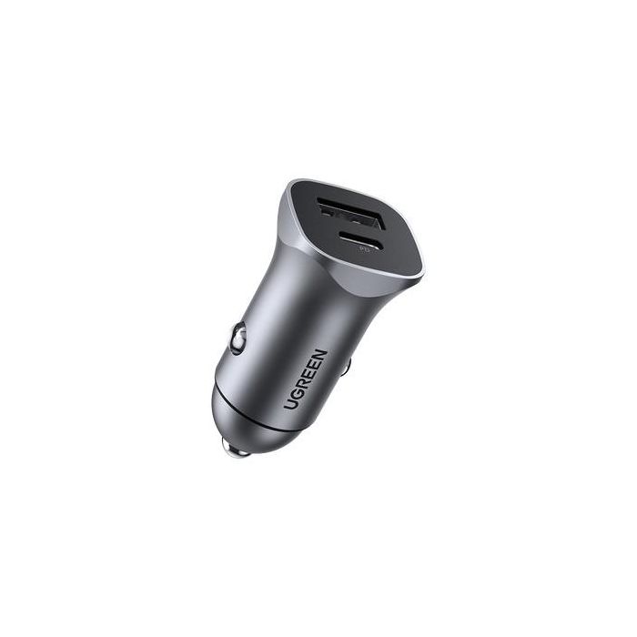 UGREEN USB-C PD+USB-A QC 24W Fast Car Charger Gray 1 UGREEN USB-C PD+USB-A QC 24W Fast Car Charger Gray 1