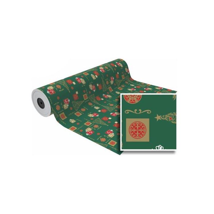 Papel De Regalo Bobina Basika 62 Cm X 80 M (4 Kg Aprox.) Navidad (Nv1009-D 62 Cm)