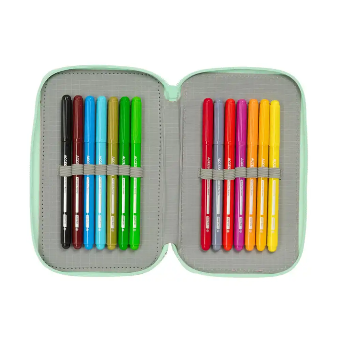 Estuche Escolar con Accesorios Disney Princess Bloom Rosa Aguamarina 12,5 x 19,5 x 5,5 cm 37 Piezas 5