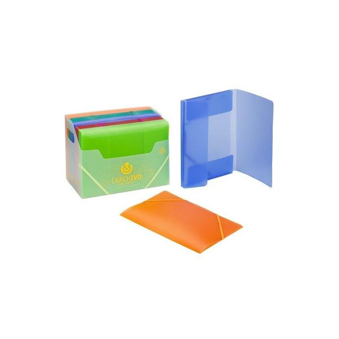 Carpeta De Gomas Y Solapas Carchivo Pp Trans. 4º Fluor (Set de 10)