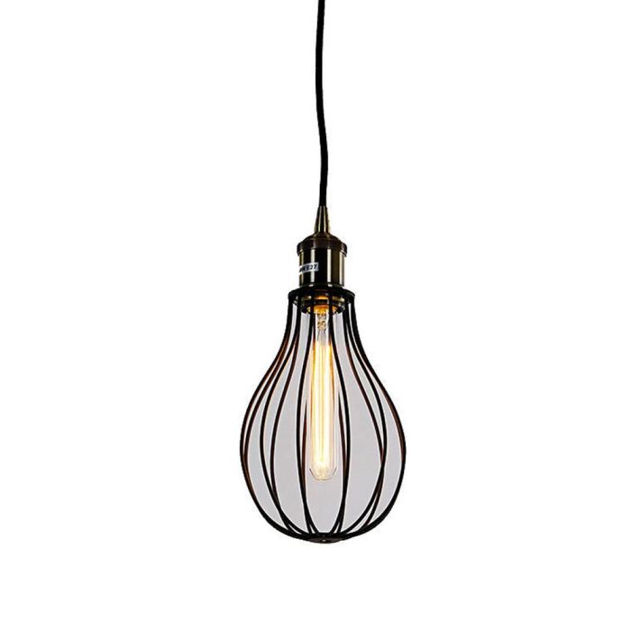 Edm Lámpara colgante vintage metalica E27 60W Ø15x30cm negro 0 Edm Lámpara colgante vintage metalica E27 60W Ø15x30cm negro 0